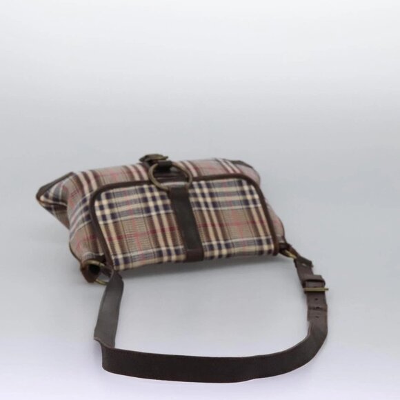 BURBERRY Nova Check Blue Label Shoulder Bag Canvas Beige Auth BD899 - Picture 8 of 16